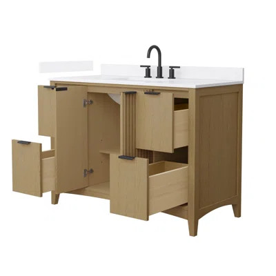 Palmilla 48" Freestanding Single Bathroom Vanity with Cultured Marble Top | Wayfair North America