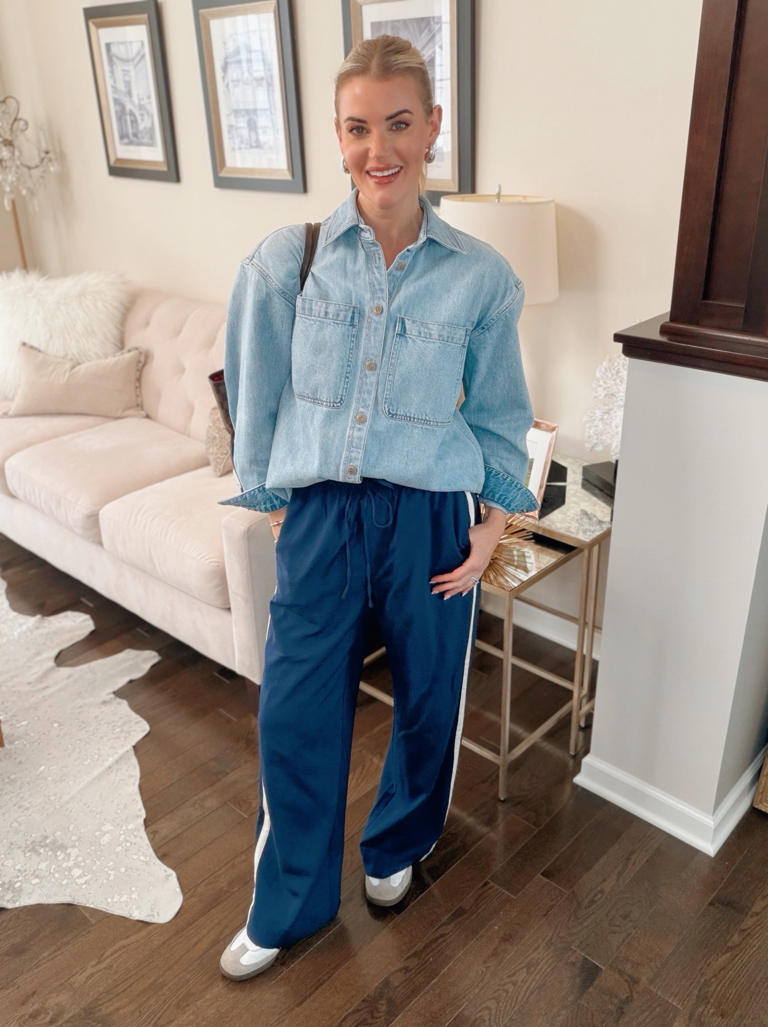 Casual spring outfit idea #TargetStyle wearing a small in the viral effortless pull on pants. The oversized denim shirt is old from Madewell, but I’ve blinked similar options. Wearing 7.5 in my Adidas Samba’s ￼￼

#LTKSeasonal #LTKootd #LTKgrwm