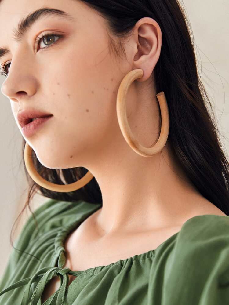 Wood Hoop Earrings | SHEIN