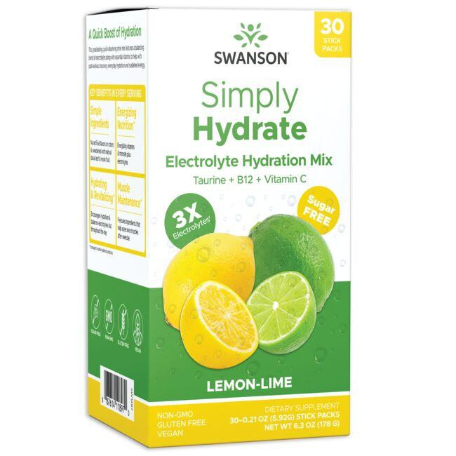 Simply Hydrate Electrolyte Hydration Mix - Lemon-Lime | Swanson