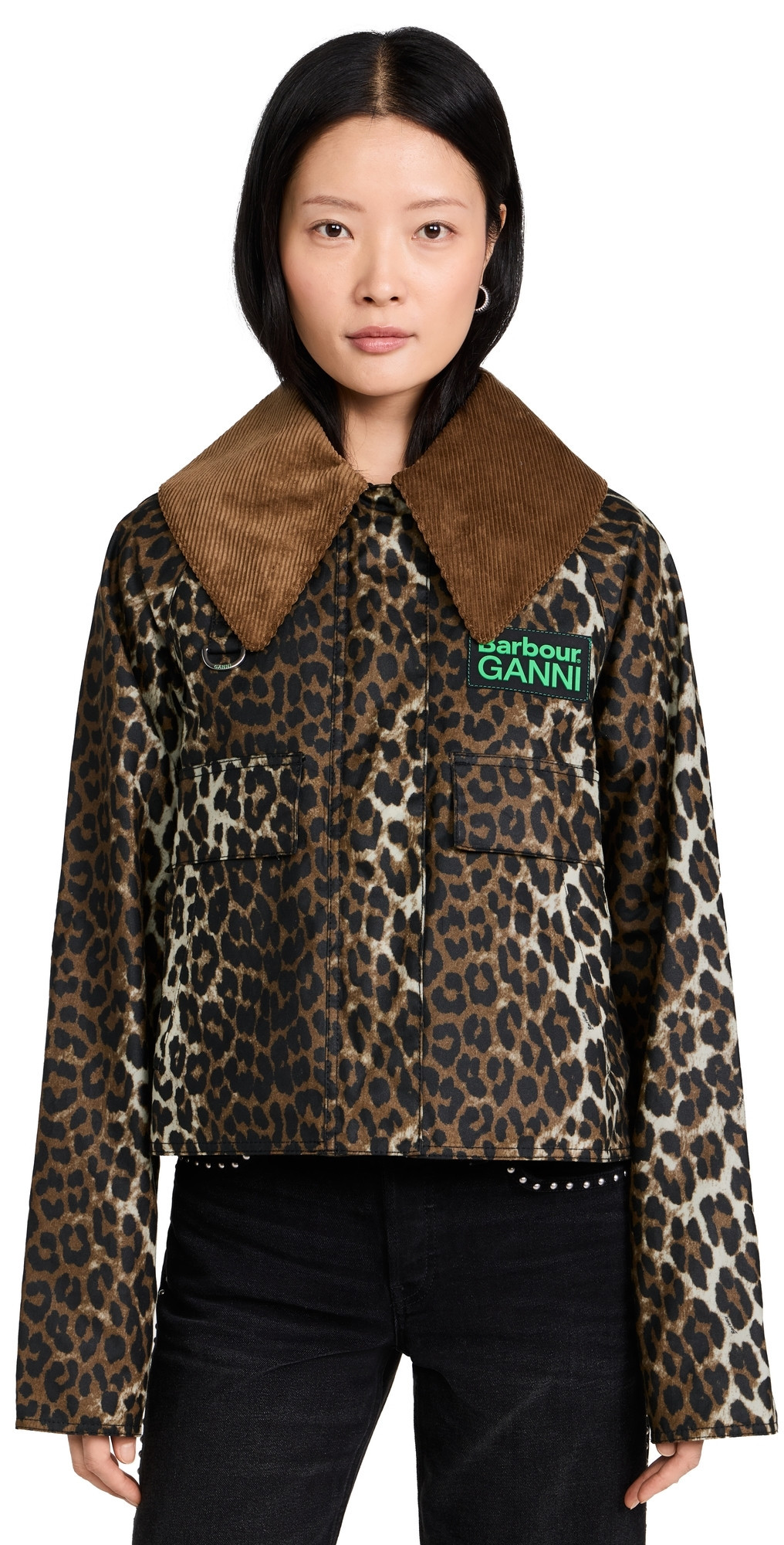 Barbour Barbour x Ganni Printed Wax Anorak Smock Jacket Leopard Print/Classic 12 | Shopbop