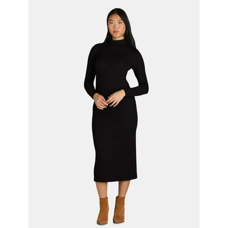 Time and Tru Women's Mock Neck Top and Midi Skirt Set, 2-Piece, Sizes XS-XXXL - Walmart.com | Walmart (US)