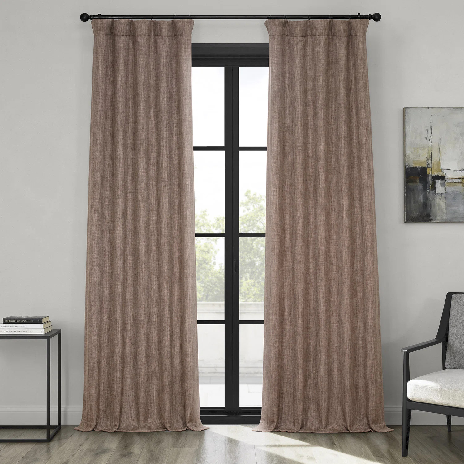 Ottis Textured Faux Linen Rod Pocket Room Darkening Curtains for Bedroom & Living Room Curtains -... | Wayfair North America