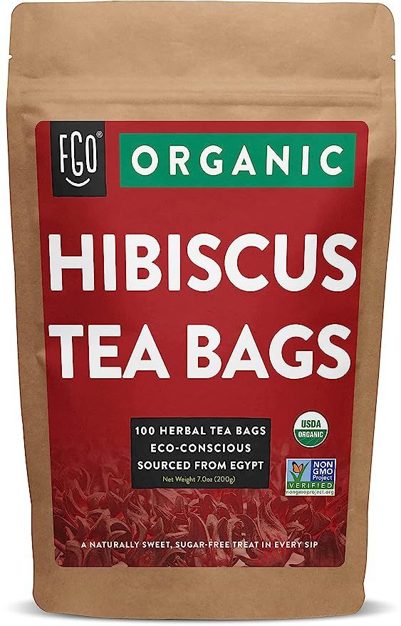 Organic Hibiscus Tea Bags | 100 Tea Bags | Eco-Conscious Tea Bags in Kraft Bag | Raw from Egypt |... | Amazon (US)