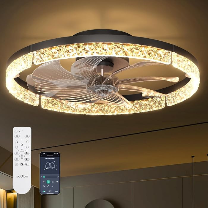 addlon Ceiling Fans with Lights and Remote, 20'' Low Profile Ceiling Fans, 3000-6000K Dimmable Mo... | Amazon (US)