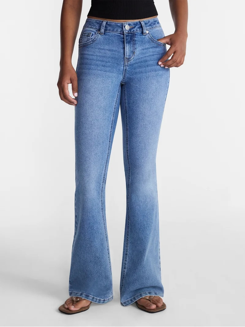 No Boundaries Novelty Stitch Bootcut Jeans, 32.5" Inseam, Women's 00-20 | Walmart (US)