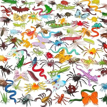 100 Pcs Realistic Mini Bugs Toy, Plastic Insects Figurines For Kid Children Toddler, Fake Play Bu... | Amazon (US)