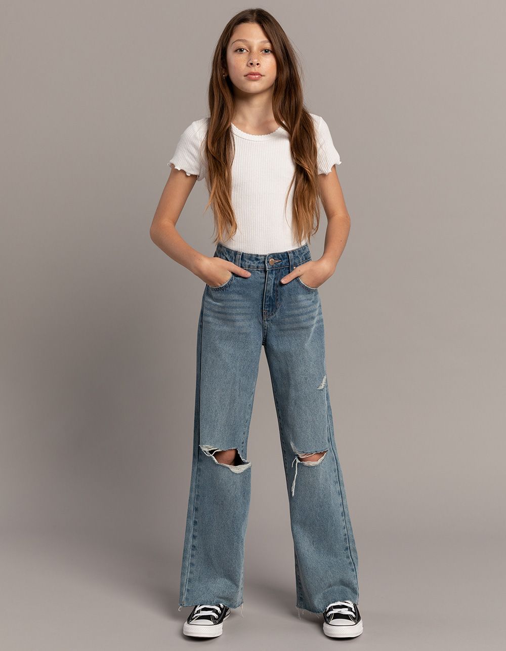 RSQ Girls High Rise Wide Leg Jeans | Tillys