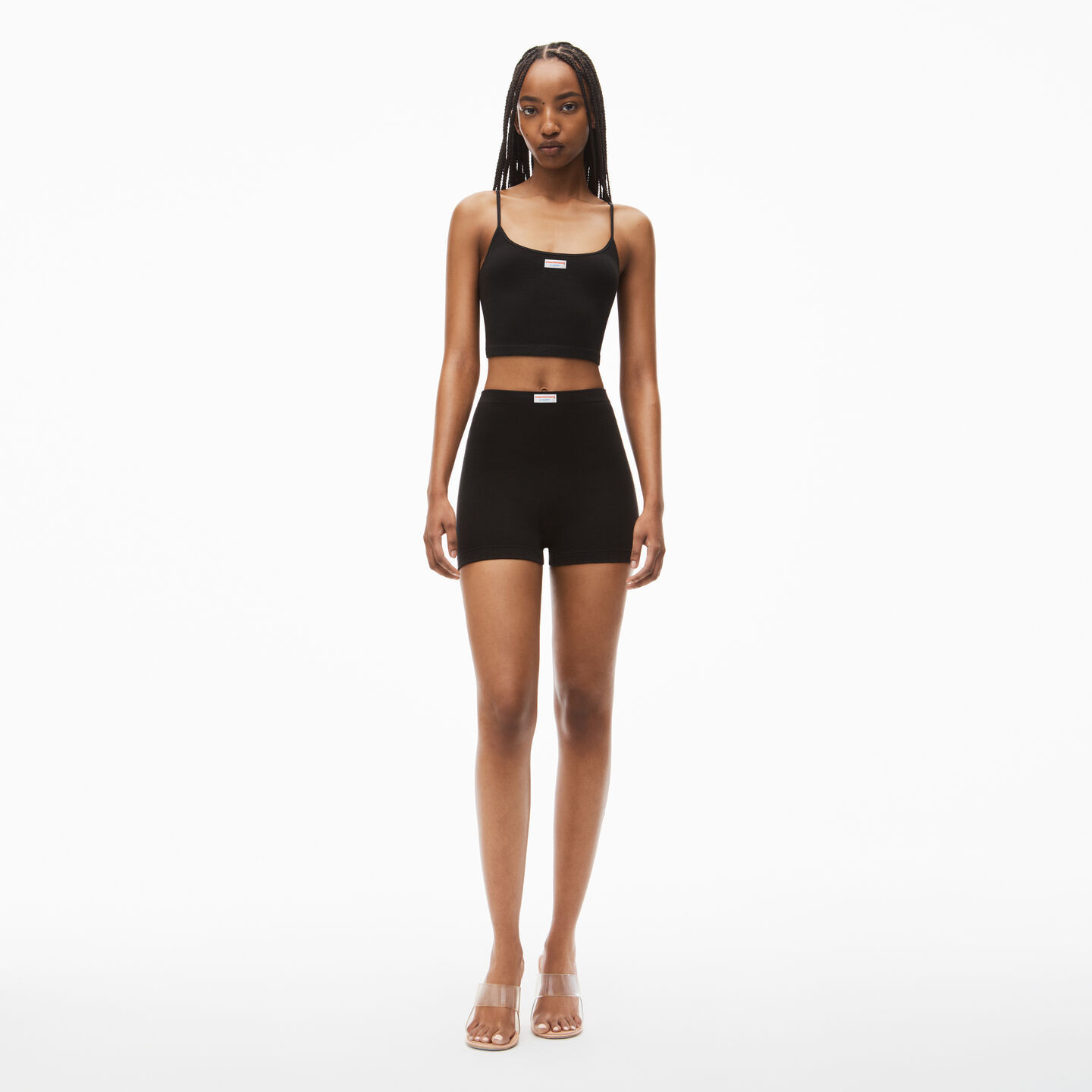 Alexander Wang Women's Bike Short In In Seamless Ribbed Knit Black - XXSXS | Alexander Wang