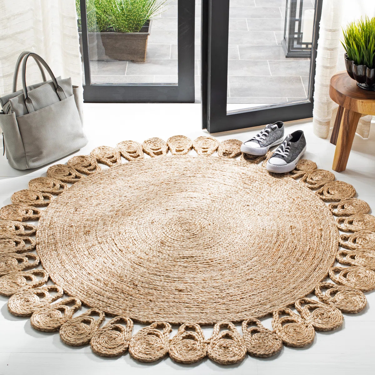 Dieman Natural Fiber Hand Woven Jute Solid Color Rug | Wayfair North America