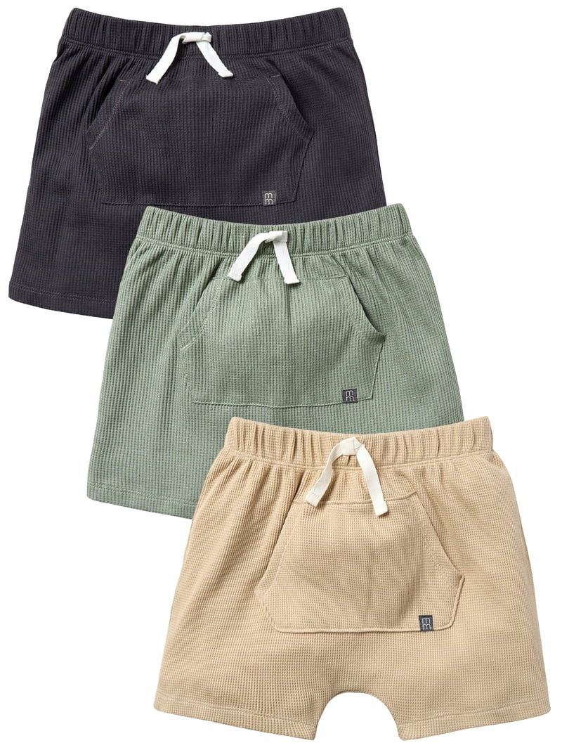 Modern Moments by Gerber Toddler Boy Organic Harem Shorts with Kanga Pocket, 3-Pack, Sizes 12 Mon... | Walmart (US)