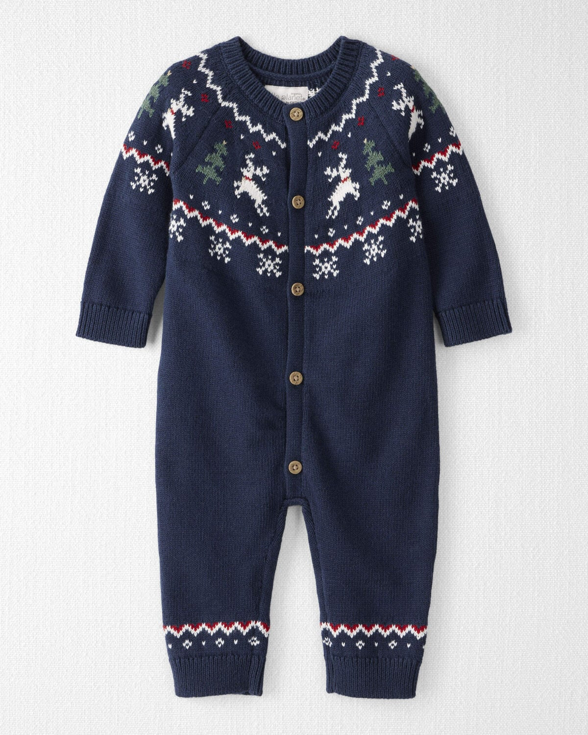 Baby Organic Cotton Fair Isle Sweater Knit Jumpsuit | Carter's Inc