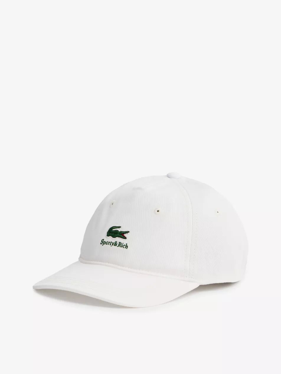 Sporty & Rich x Lacoste logo-embroidered cotton-twill cap | Selfridges