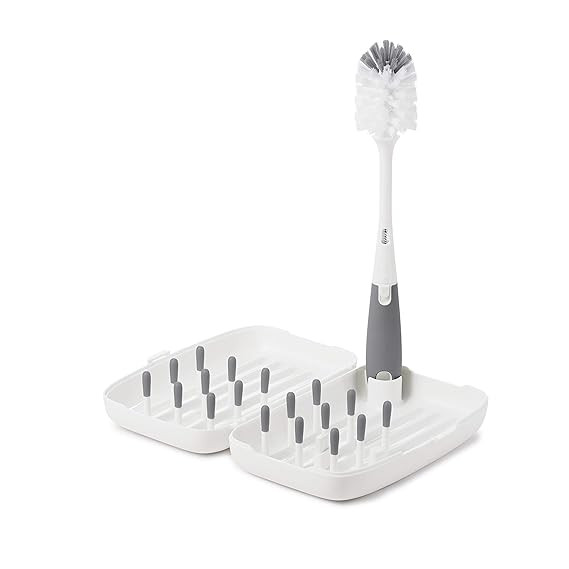 OXO Tot Travel Size Drying Rack with Bottle Brush- Gray | Amazon (US)