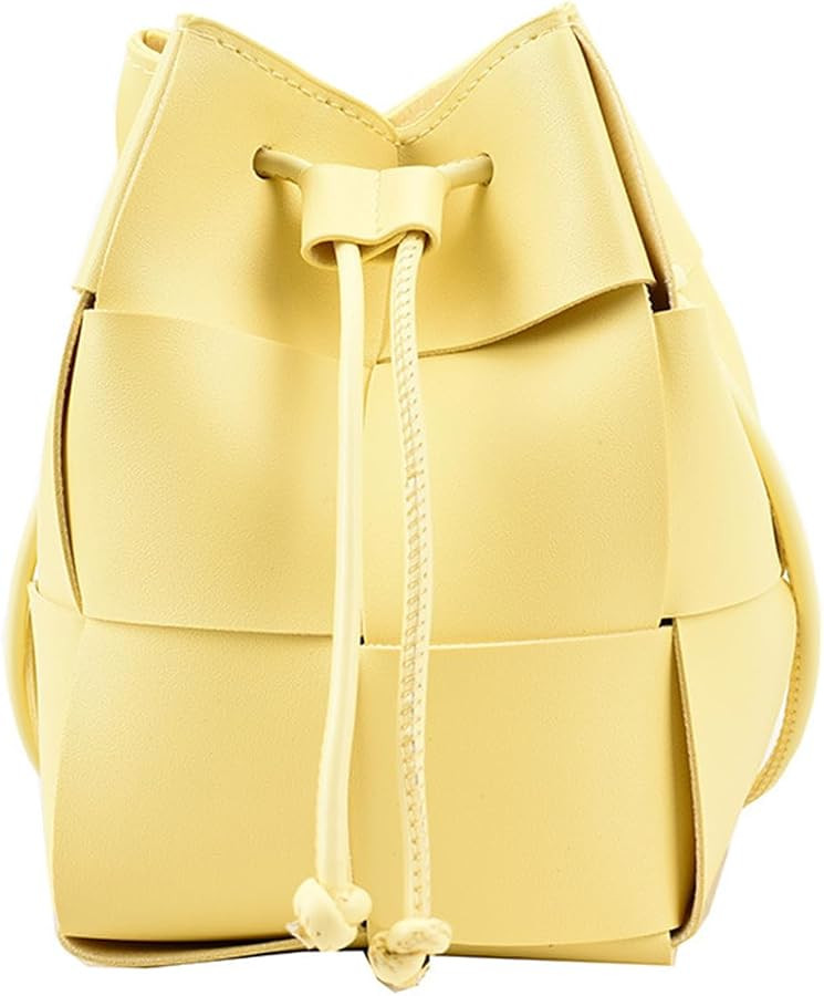 XGUNVAW & Ladies Bucket Bag Women Handbags Crossbody Bag Drawstring Shoulder Bag PU Leather Yello... | Amazon (CA)