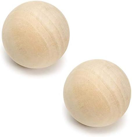 CYS EXCEL 3.5" Decorative Wood Ball (Pack of 2) | Natural Round Unfinished Wood Sphere | DIY Arts... | Amazon (US)