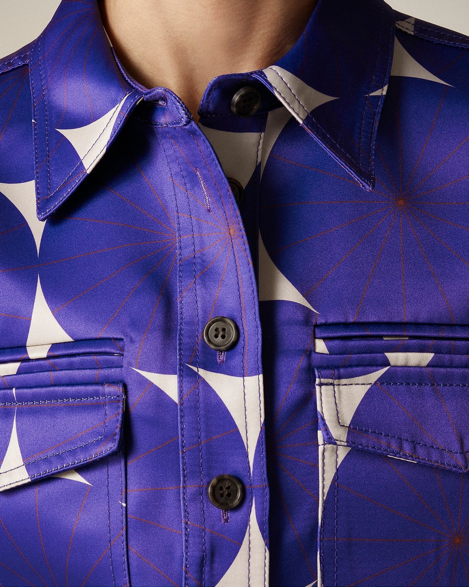 Christopher John Rogers X  J.Crew structured button-up shirt in dot duchesse satin | J. Crew US