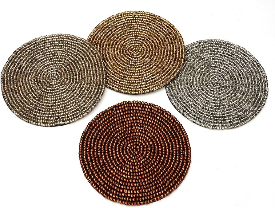 Amazon.com: URBANHUT Coasters for Drinks or Coffee Table, Tibetan Art Dining Coaster Set for Hous... | Amazon (US)