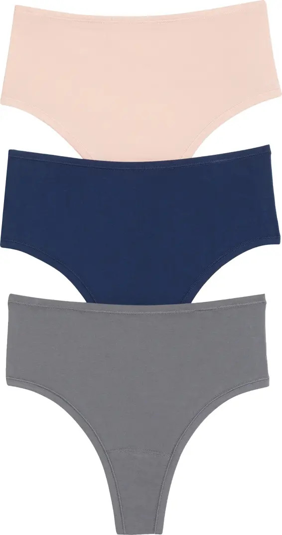 Hanky Panky Play Assorted 3-Pack High Waist Thongs | Nordstrom | Nordstrom