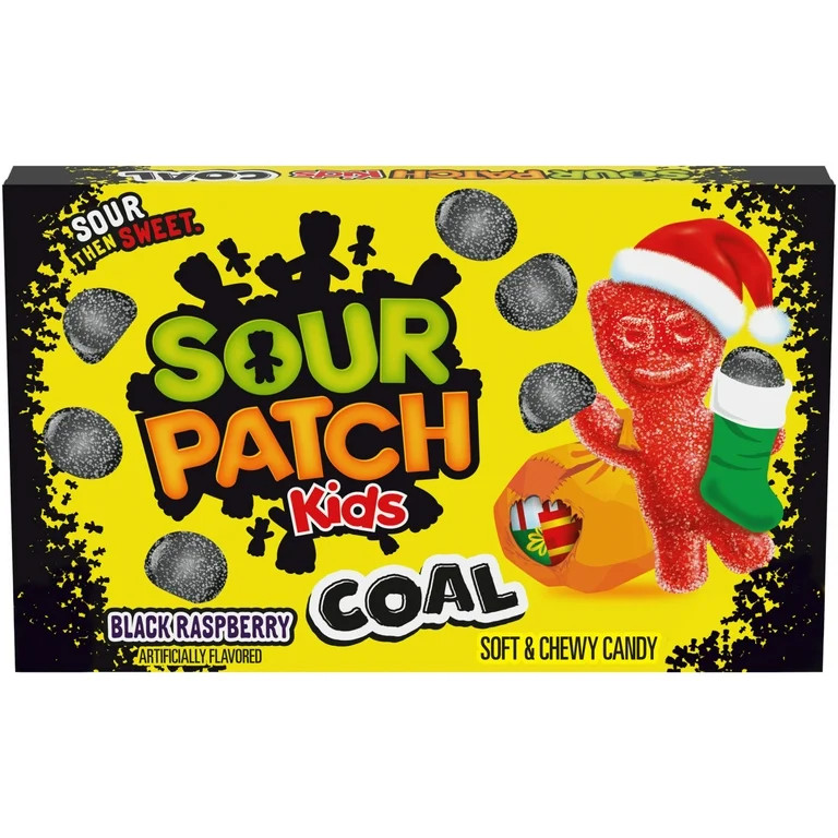 SOUR PATCH KIDS Coal Black Raspberry Soft & Chewy Holiday Candy, 3.1 oz | Walmart (US)