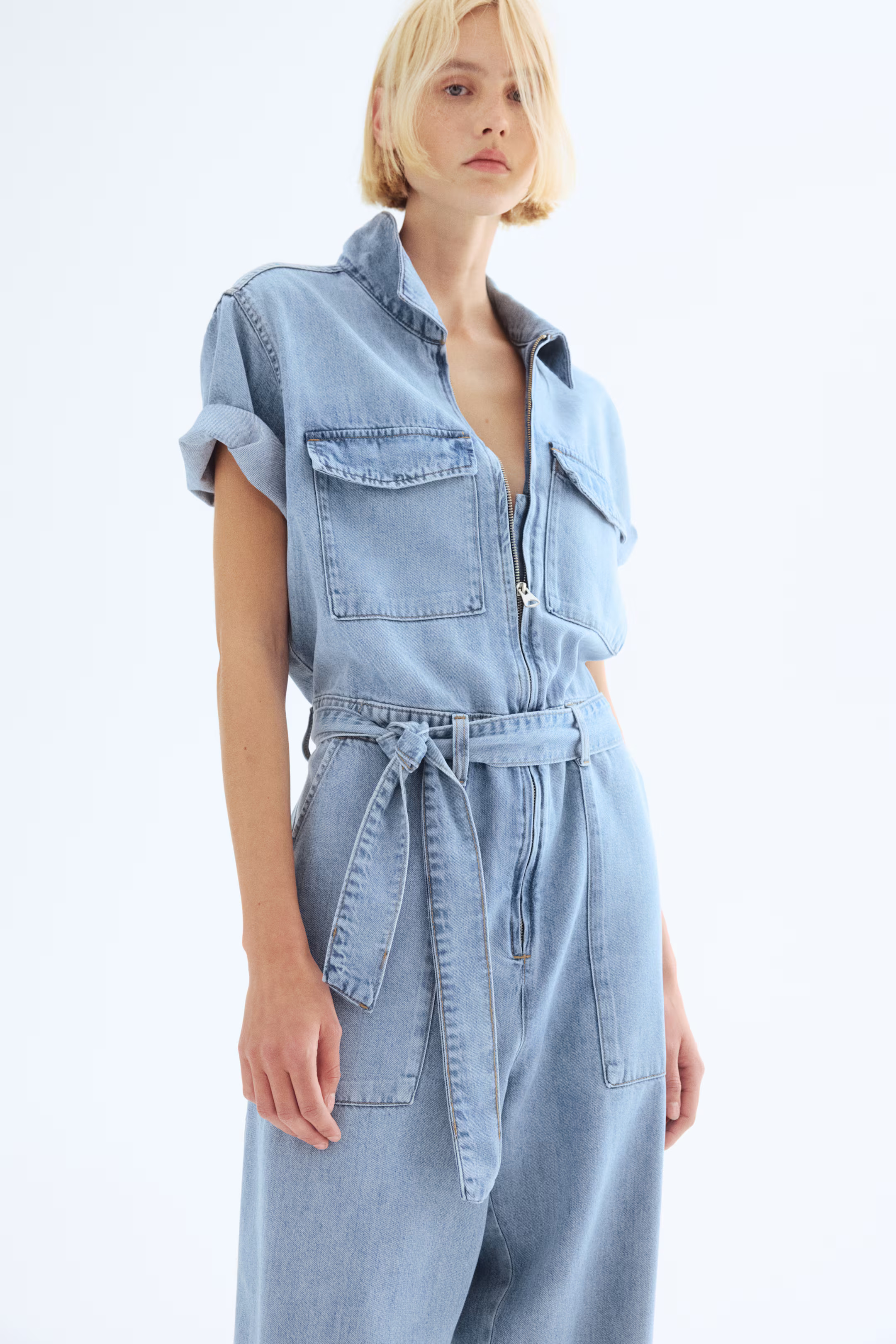 Denim Jumpsuit - Light denim blue - Ladies | H&M US | H&M (US + CA)