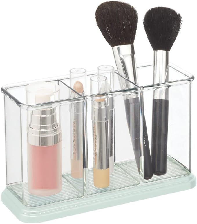 mDesign Plastic Makeup Organizer Caddy Bin with 3 Sections for Bathroom Vanity Countertops or Cab... | Amazon (US)