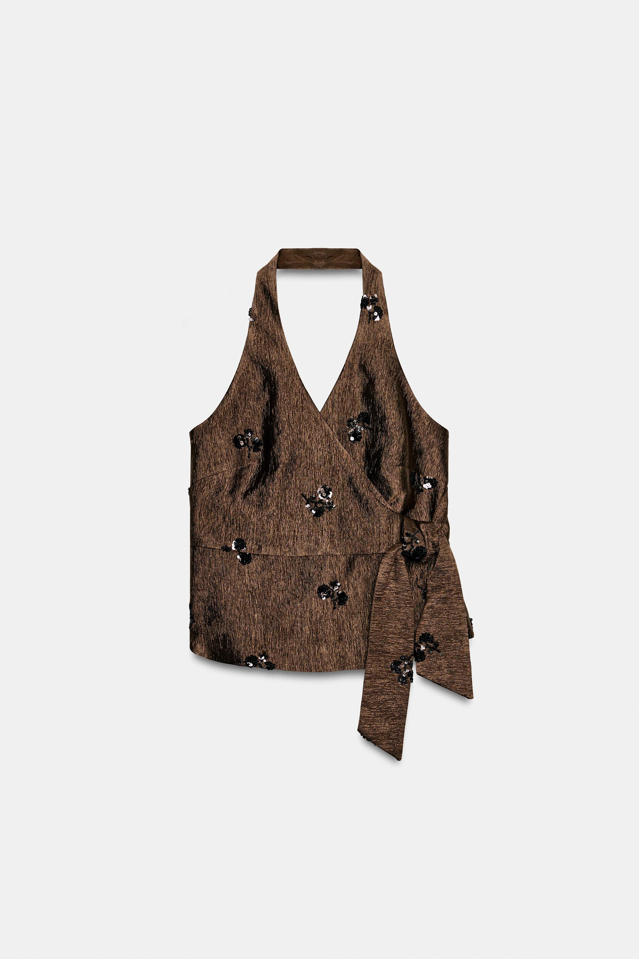 SEQUIN HALTER TOP | Zara US