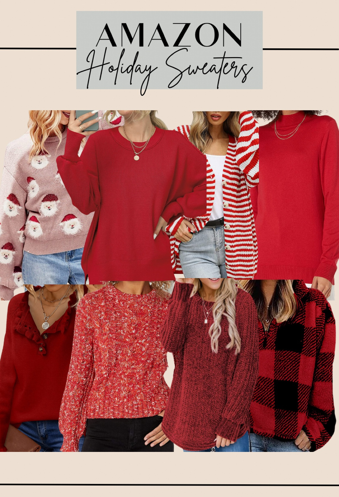 Red holiday sweaters🤶🏻🎅🏻

#LTKstyletip #LTKHoliday #LTKunder50