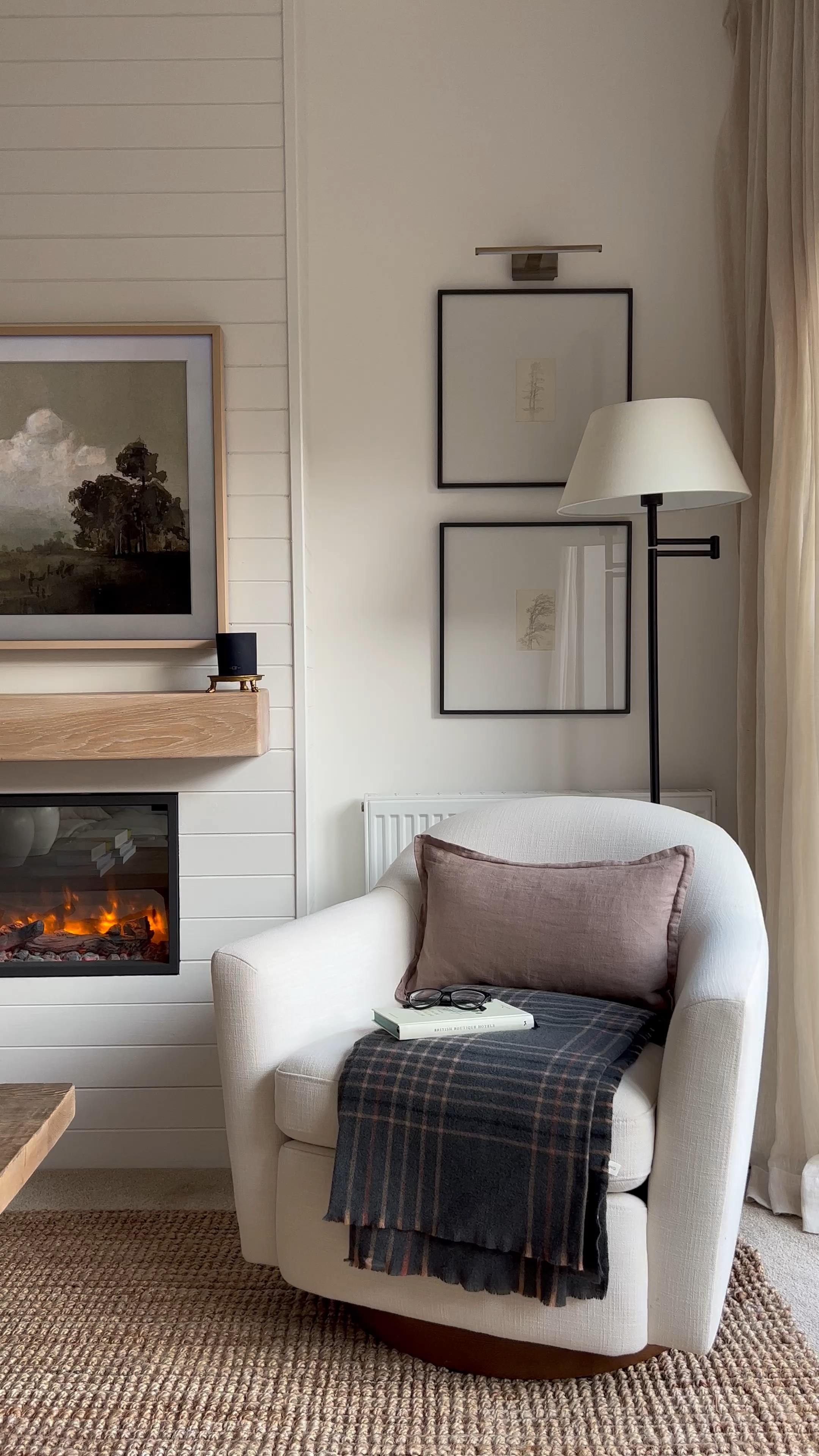 Cosy reading corner with check blanket from Mango home sale 

#LTKsalealert #LTKSeasonal #LTKhome