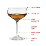 Spiegelau Coupette Glass, Set of 4 Cocktail Coupes, European Lead-Free Crystal, Holds 8.3 oz | Walmart (US)
