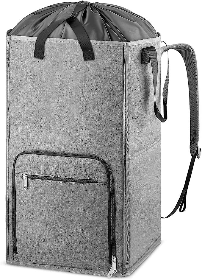 Laundry Backpack Bag, Bukere Extra Large 2 in 1 Laundry Hamper Basket for College Students Dorm E... | Amazon (US)
