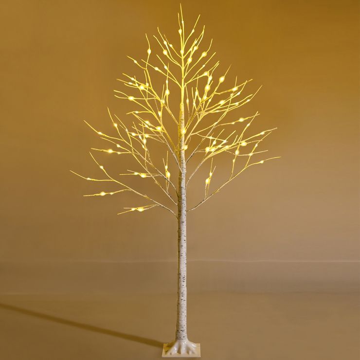 Costway 6ft Pre-lit White Twig Birch Tree for Christmas Holiday w/96 LED Lights | Target