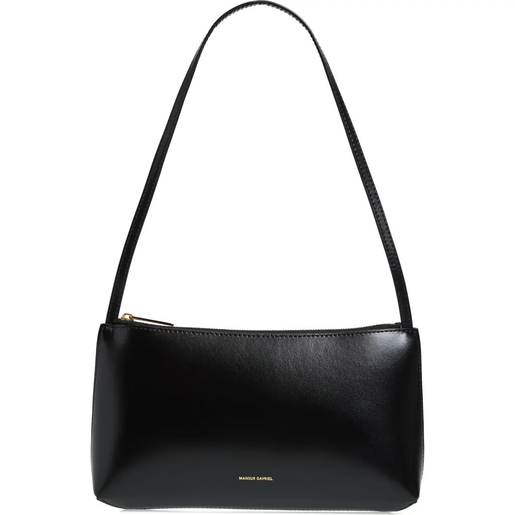 Mansur Gavriel Gaia Leather Shoulder Bag in Black/Flamma at Nordstrom | Nordstrom