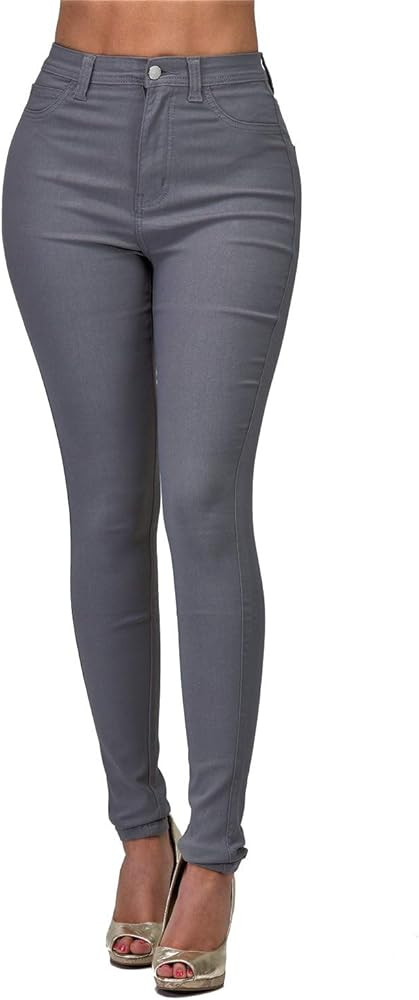 High Waisted-Rise Colored Stretch Skinny Destroyed Ripped Distressed Jeans for Women Olive Mustar... | Amazon (US)