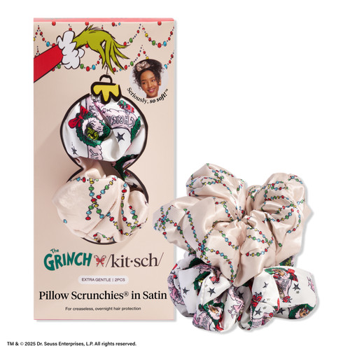 The Grinch x Kitsch Pillow Satin Scrunchie 2 Piece Set | Ulta