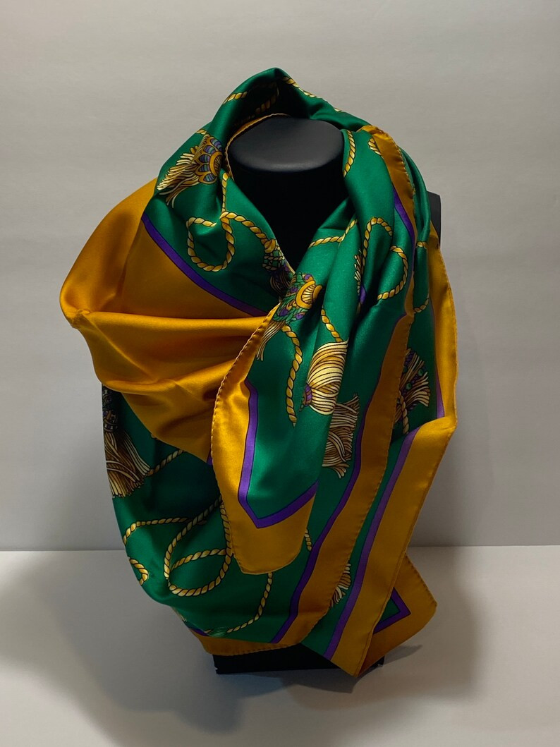 Vintage Emeraude Scarf: Polyester Satin Design (31-1/2" Diameter) | Etsy (Global)