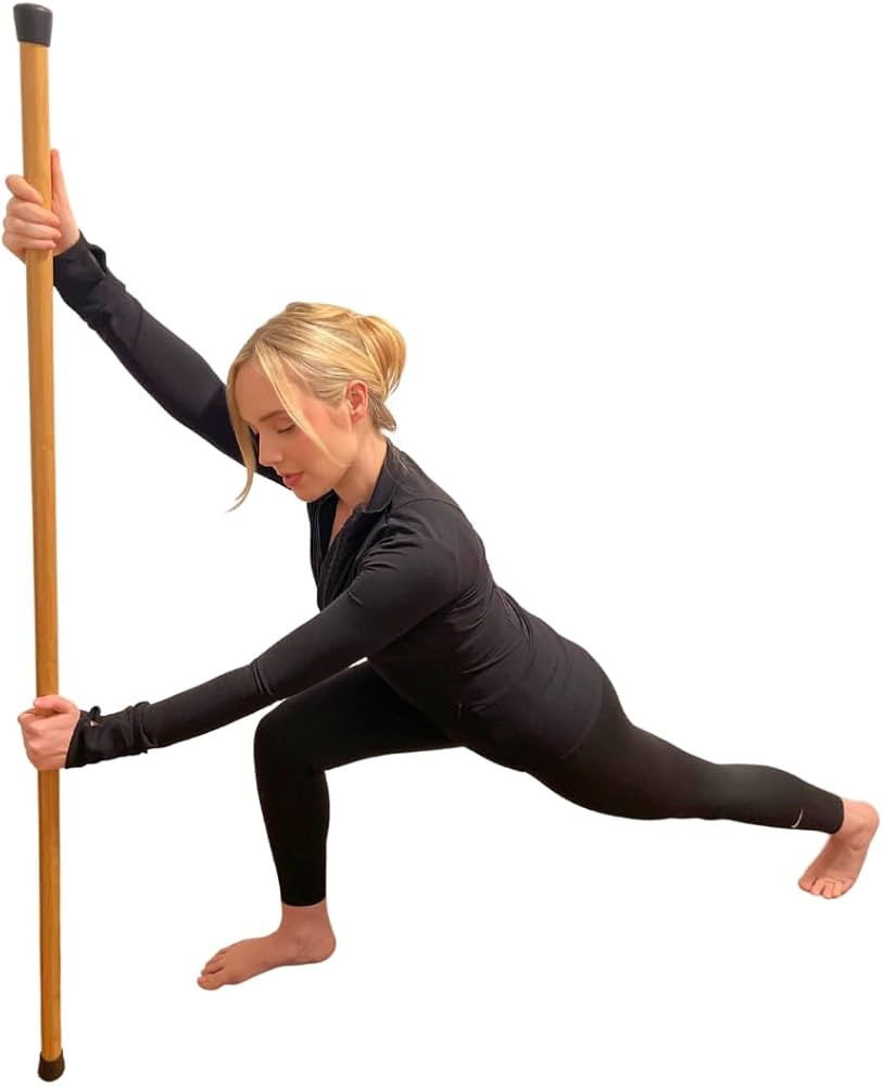 Natural Bamboo Yoga Stick (5ft): Stretch Bar with Super Sturdy Rubber Ends - Versatile Exercise S... | Amazon (US)