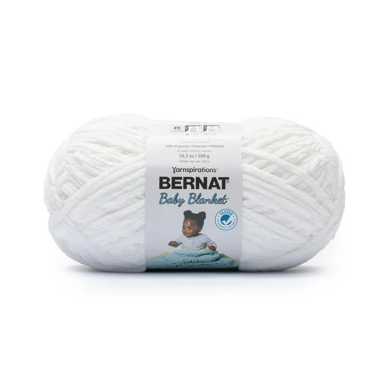 Bernat® Baby Blanket™ #6 Super Bulky Polyester Yarn, White 10.5oz/300g, 220 Yards | Walmart (US)