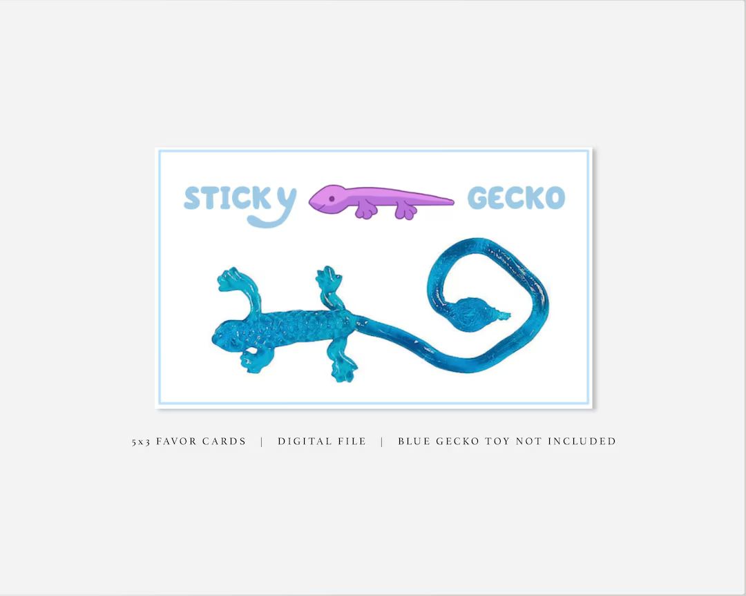 Sticky Gecko Favors, Blue Dog Party, Bluey Party Favors, Bluey and Bingo Party, Dog Birthday Them... | Etsy (US)