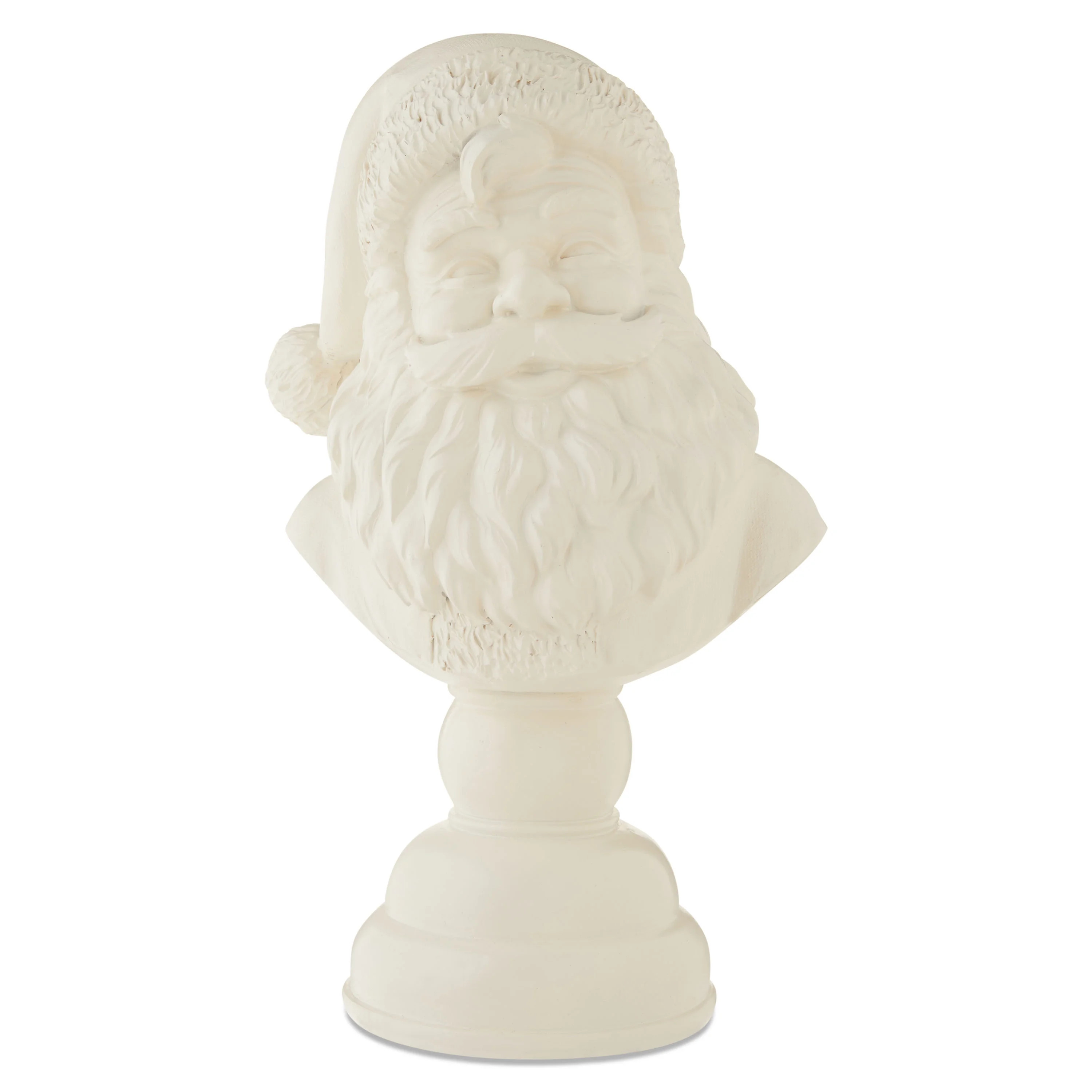 Santa Bust Christmas Tabletop Decoration, White, 10.8", by Holiday Time | Walmart (US)