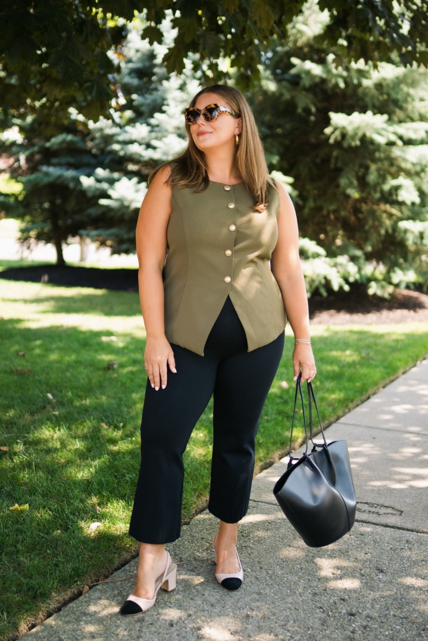 Fall work outfit - fall workwear - office outfit - wearing size XL in vest & 1X Regular in pants. Use CARALYN15 on your first order at Spanx

#LTKootd #LTKPlusSize #LTKWorkwear