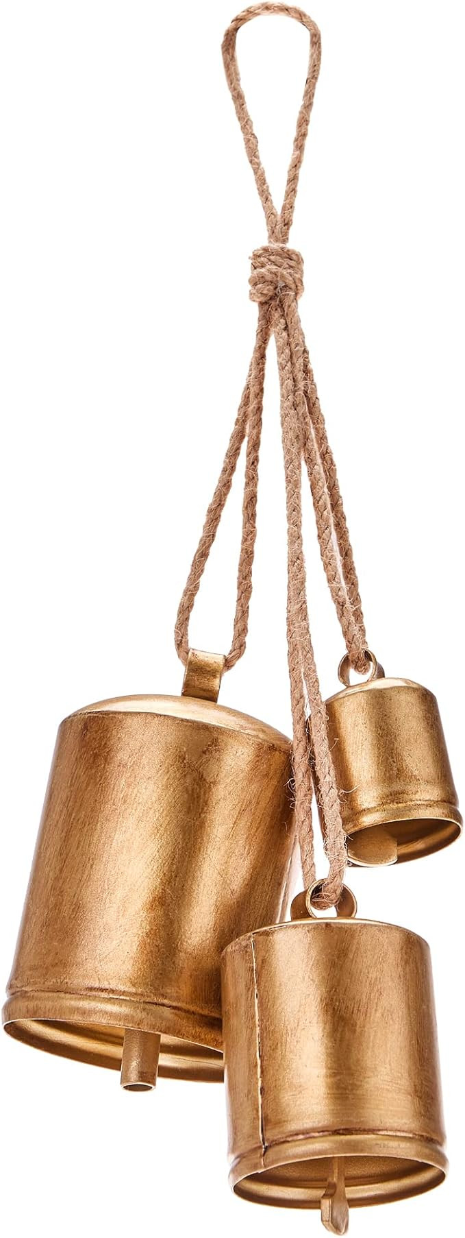 KPCB Christmas Bells Rustic Christmas Decor Vintage Style Brass Shabby Chic Decorations Set of 3 ... | Amazon (US)