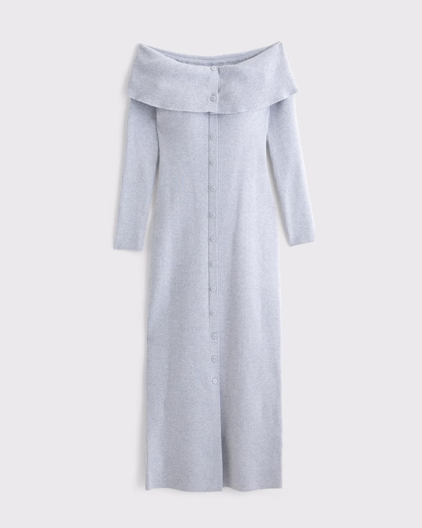 Women's Off-The-Shoulder Midi Sweater Dress | Women's Clearance | Abercrombie.com | Abercrombie & Fitch (US)