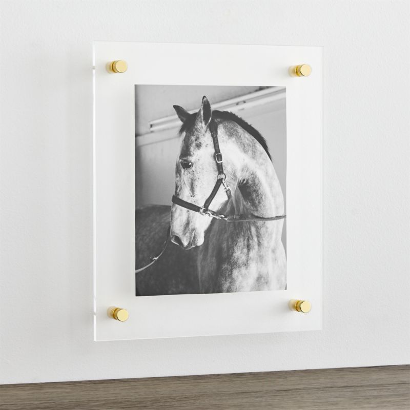 Brass 12"x14" Floating Acrylic Wall Frame + Reviews | Crate and Barrel | Crate & Barrel