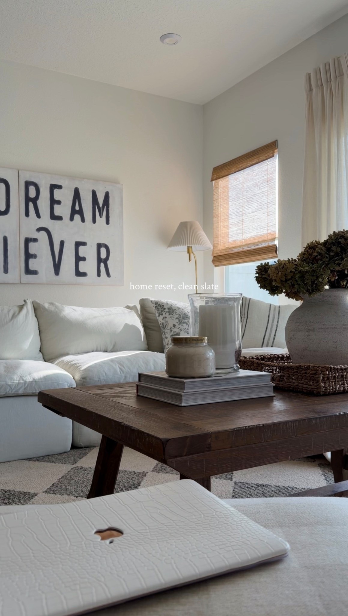 Livingroom 🤍 clean reset 

Aslo use code HOMEOFUANDME10 for 10% off my coastal woven shades discount works with sales 

#LTKdayinmylife #LTKHome