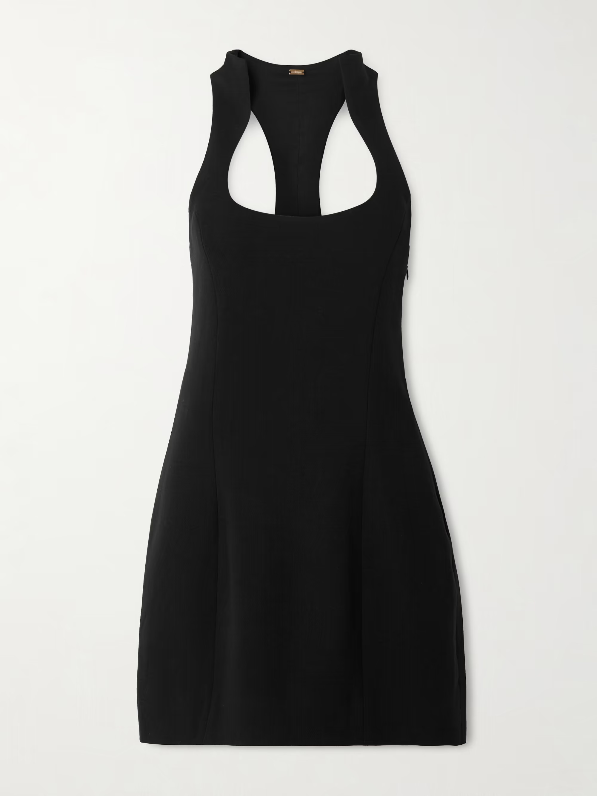 Paneled woven halterneck mini dress | NET-A-PORTER (US)