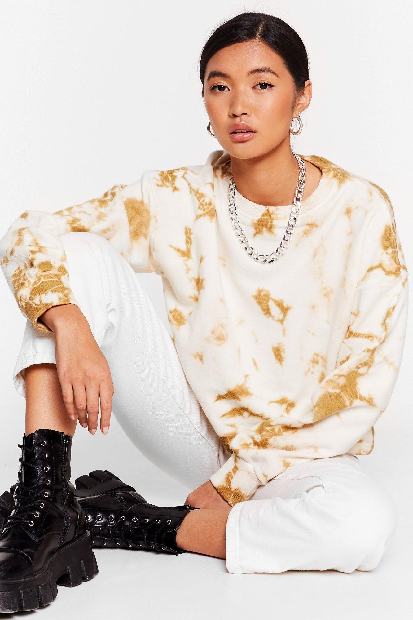 Womens Hippie Camper Cropped Tie Dye Sweater - Off White | NastyGal (US & CA)