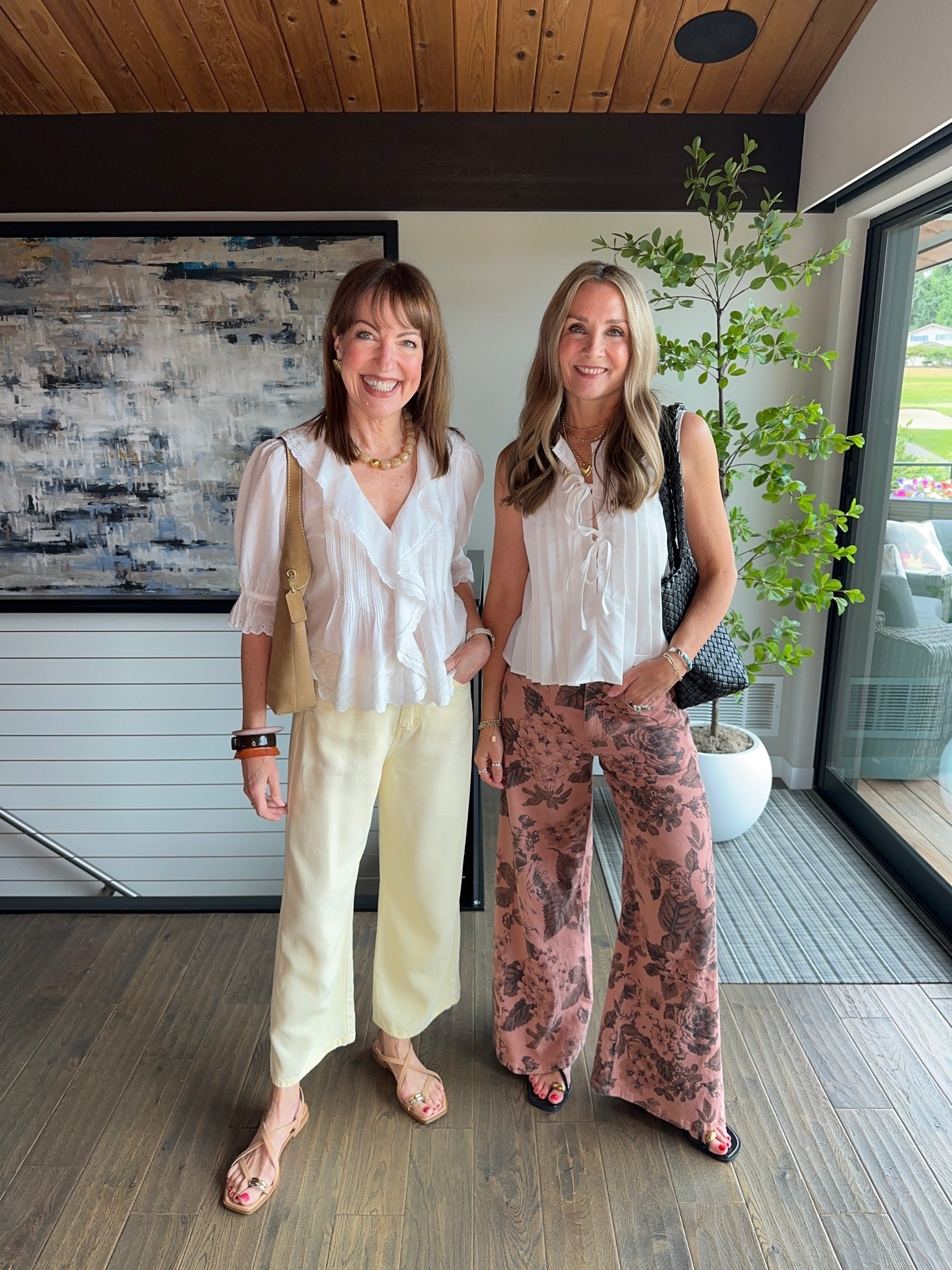 White tops are the perfect thing to pair with fun pants! Krista’s @Madewell top is so feminine and pretty, and my Amazon top is a designer look for less! 

Great sale on these @Splendid crop lounge pants and my @Anthropologie floral pants have been restocked in a new pattern fresh for summer!

We’re both 5’6” and wear small in tops and small/26 in pants.

#LTKootd #LTKOver40 #LTKSaleAlert