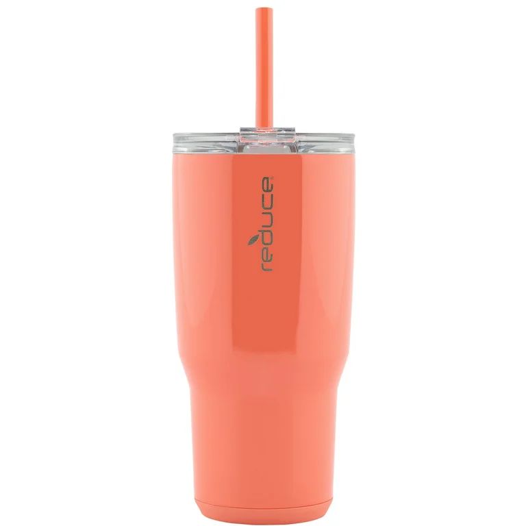 Reduce Vacuum Insulated Stainless Steel Cold1 Tumbler with Lid and Straw, Grapefruit, 34 oz. | Walmart (US)