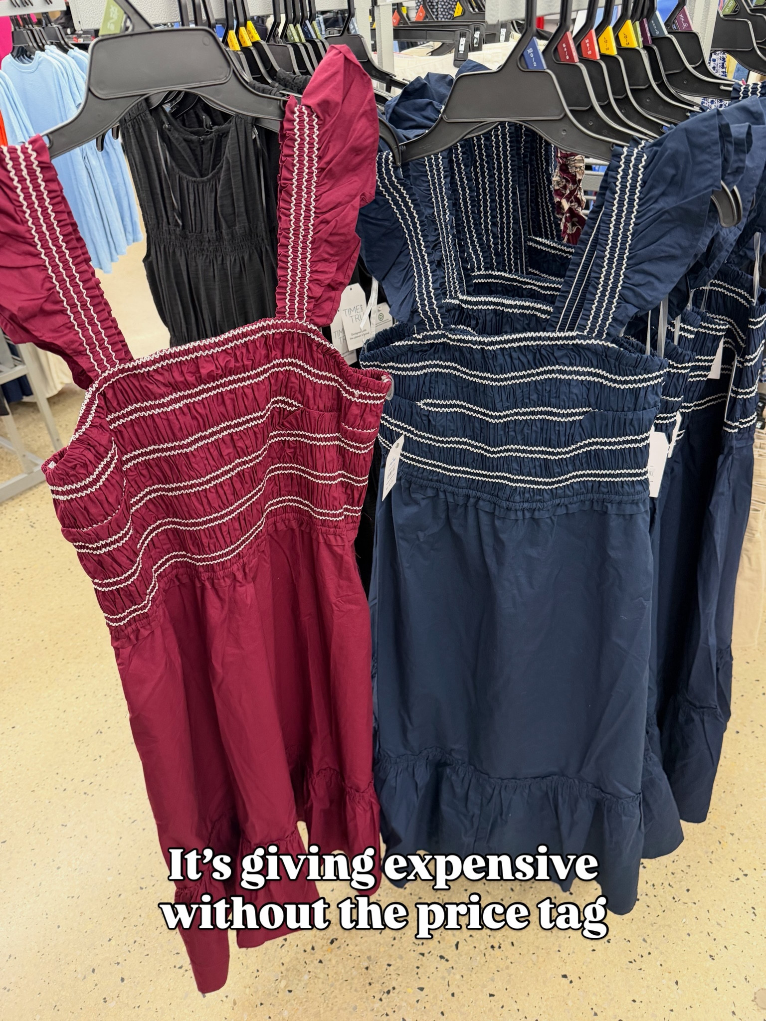 Pretty smocked dresses at Walmart with contrasting stitch detail and flutter sleeve #walmartfashion

#LTKOver40
